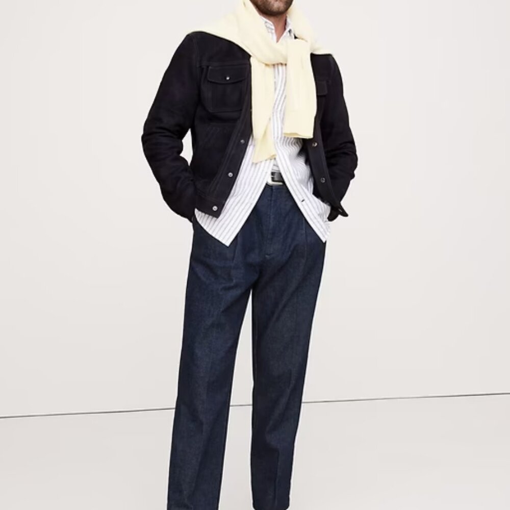 Banana Republic Straight Pleated Cropped Jean (33)